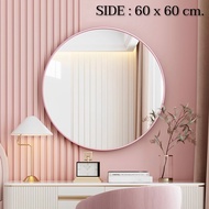 กระจกเงา กระจกเงากลม กระจกเงาขอบสี Rose gold ไซด์ใหญ่ ขนาด  60 80 cm