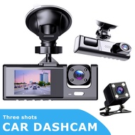 Full HD 1080P 3 Camera Dashcam for Car with 360 Degree View and 24 Hour Recording