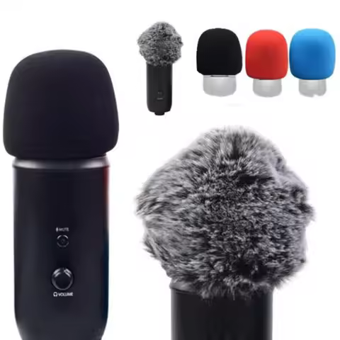 1PC Foam Microphone Windscreen for Blue Yeti with Furry Windscreen Muff, Mic Wind Cover Pop Filter f