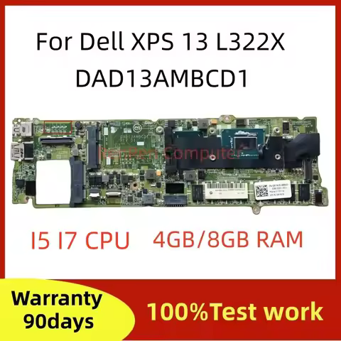 DAD13AMBCD1 For Dell XPS 13 L322X Laptop Motherboard I5 I7 CPU 4GB 8GB-RAM Pay attention to screen r