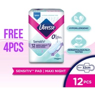 Libresse SensitiV Maxi Night Wings 32cm 12s FREE 4pcs pads sanitary feminine hygiene tuala wanita se