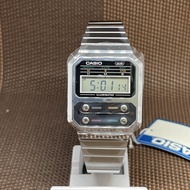 [TimeYourTime] Casio A100WE-1A Vintage Collection Digital Silver Retro Men's Casual Dress Watch