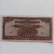 Uang kuno 100 dollar malaya 1944 the japanese government VF to XF