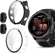 Blueshaweu Protective Case + Dust Plug Compatible with Garmin Forerunner 570 Smartwatch, Hard PC Cas