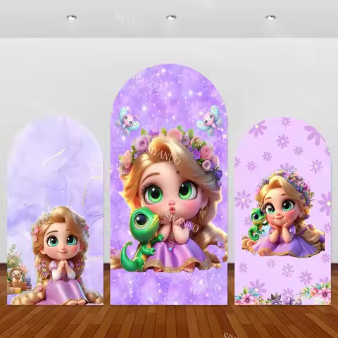 The Tangled Rapunzel Backdrop Kids Birthday Decoration Photo Arch Cover Photo Background Baby Shower