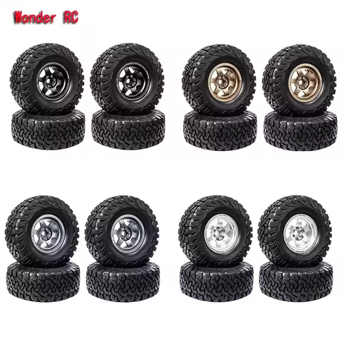 120mm 2.2Inch Aluminum Alloy CNC Wheel Hub +Rubber Wheel Tires For 1/8 1/10 RC Crawler Car 4082 H8H 
