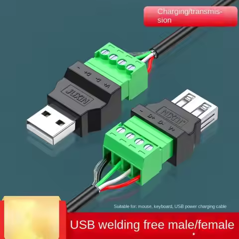 USB Plug USB 2.0 USB Connector 4 pin Adapter Connector Jack 4 Pin Screw Terminal Plug Type A USB Tur