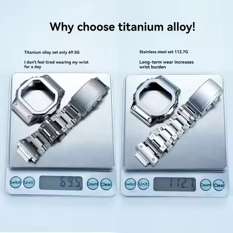 Titanium watchband+case For Casio G-shock DW5600 GW-B5600 GW-M5610 Watch strap 5600 5610 Titanium al