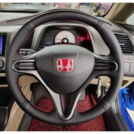 Honda Civic FD City GM2 Jazz GE BR-V Leather Car Steering Cover Wrap Jahit Steering Self DIY Sewing