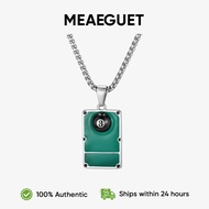 Meaeguet 8 Ball Billiard Necklace for Men Stainless Steel Pool Table Pendant Silver Streetwear Gift 