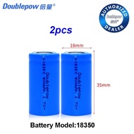 Doublepow ICR 18350 3.7V 900mAh Li-ion Rechargeable Battery with 1200 cycle *2pcs*