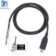 [Gazechimp] USB Guitar Cable 2 Meter Electric Guitar Cable usb Guitar Recorder 6.5FT USB to 1/4 inch