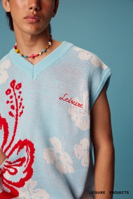 (Leisure Proejcts) Hibicus vest  เสื้อถักไหมพรมลายดอกชบา