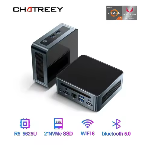 7430U/5625U/5600H AMD Ryzen 5 Mini PC Chatreey AN2P Gaming Desktop Computer NVME SSD WIFI6 HD Window