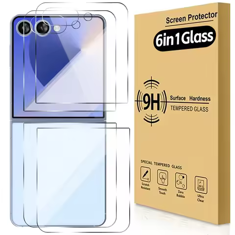 6in1 Tempered Glass for Samsung Galaxy Z Flip 7 Self-Healing HD Hardness Shatterproof Protective Fil