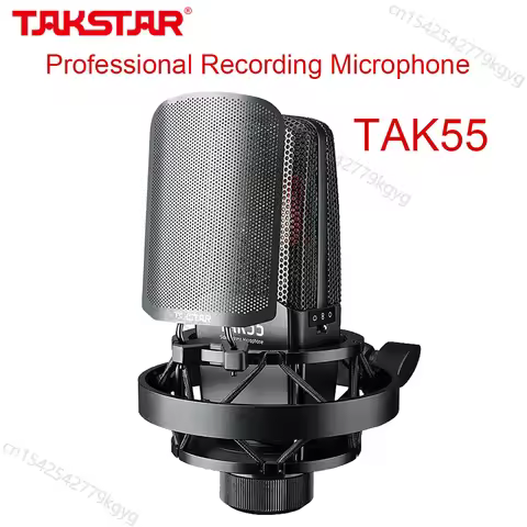 Takstar TAK55 Professional Recording Microphone with Shock Mount and Pop Filter For Vocal Recording 