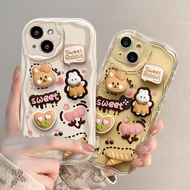 Suitable for IPhone 11 12 Pro Max X XR XS Max SE 7 Plus 8 Plus IPhone 13 Pro Max IPhone 14 15 Pro Max Phone Case Lovely Animal Flower Design Little Accessories Fairytale Feeling