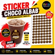 Sticker Choco Albab Murah / Boleh tambah nombor / Sticker Minuman size 3cm / 4cm / 5cm