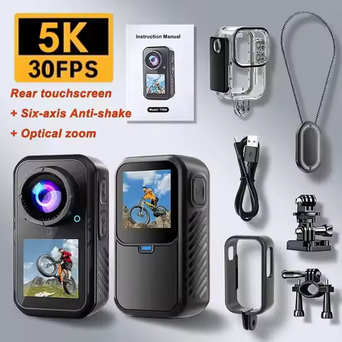 Camera Action 4K 5K WiFi Action Camera 4K 2.7K 60FPS 6-Axis Stabilization Touch Thumb Sports Camera 