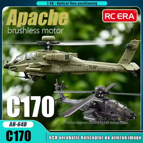 RC ERA C170 RC Helicopter 6CH Apache Brushless Stunt Armed RC Helicopter Model 6-axis Gyroscope Stab