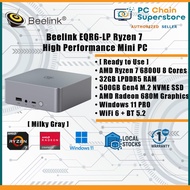 Beelink EQR6-LP High Performance Mini PC - AMD Ryzen 7 6800U / 32GB LPDDR5 RAM / 500GB SSD / Wifi +