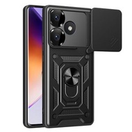 全城熱賣 - 適用於小米 Poco F6 順甲 鏡頭推窗保護TPU + PC手機殼（黑色）
