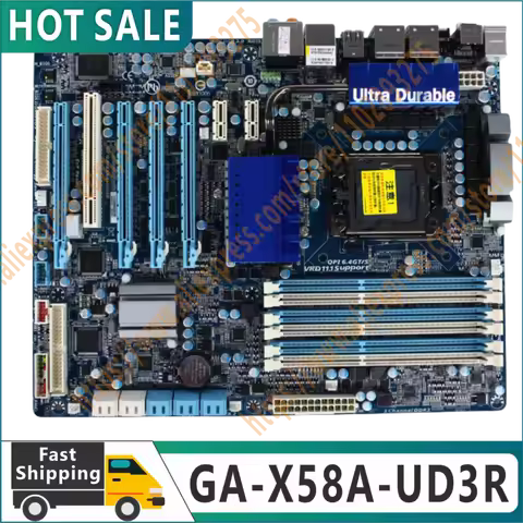 Original GA-X58A-UD3R board DDR3 USB3.0 24GB SATA III LGA 1366 Desktop board 100% tested