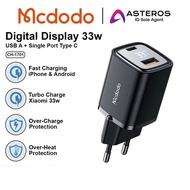 MCDODO 33w Digital Fast Charging Dual Port Charger Adapter CH-1701