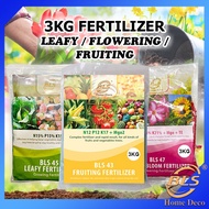 3kg BLS Leafy Fertilizer 45 / Flower Bloom Fertilizer 47 / Fruiting Fertilizer 43 Garden Granules Ba