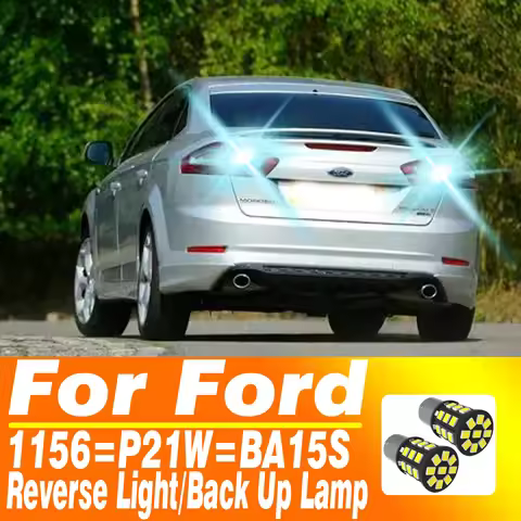 2pcs P21W LED For Ford Mondeo Mk4 Focus 2 S C MAX RANGER KA PUMA FUSION Reverse Light Back Up Lamp 1