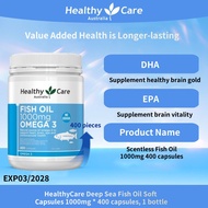 Healthy Care Fish Oil 1000mg OMEGA-3 400capsules supplement support brain health nutrition exp2027