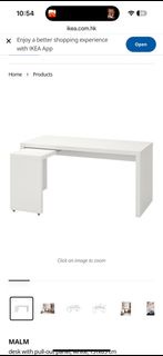 IKEA MALM Desk with Pull-Out Panel