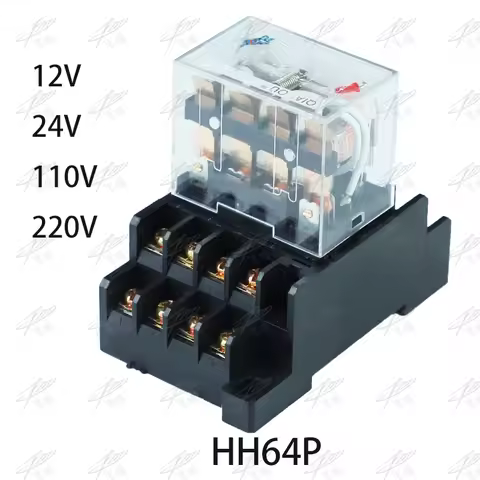 LY4NJ HH64P AC 110V 220V DC 12V DC 24V 14PIN 10A silver contact Power Relay Coil 4PDT with socket Ba