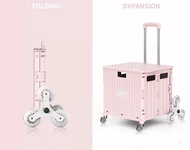 65L輕巧折疊手拉車 （粉紅色）買餸車 購物車 4輪萬方輪/ Foldable Shopping Cart Trolley, supermarket cart, 4 wheels all round拉
