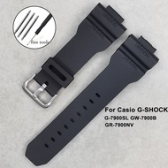 Replacement Watchband for Casio G-SHOCK G-7900SL GW-7900B GR-7900NV Silicone Rubber Strap PU Watch Wrist Sports Watches