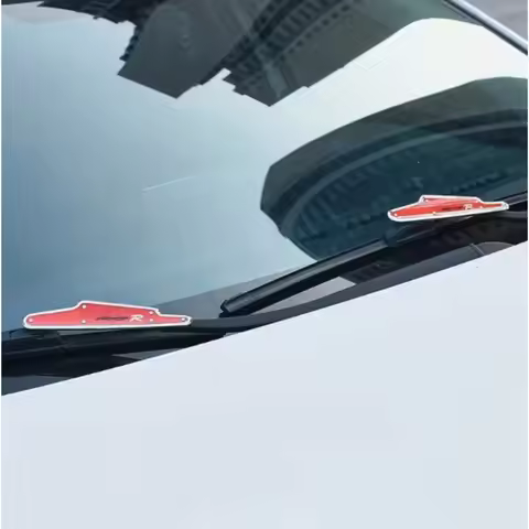 Universal Car Wiper Boosters Pair ABS Material Red & Black Decorative Wing Wiper Pressure Regulator 