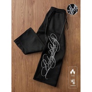 Autumn Winter Men Women Streetwear Straight-Leg pants Letter Print Academy Training College Pants