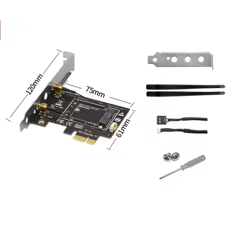 M.2 To PCI Express Wireless Adapter Converter with 2 Antenna 6DP NGFF M2 WiFi Bluetooth Card For Int