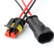 2P Car waterproof connector with wires amp Plug-in socket  HID Male and female vehicle wiring harnes