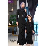 BAJU KURUNG MODEN SET FAMILY SEDONDON IBU ANAK BAJU RAYA 2024 MANIS KURUNG BLACK HITAM BAJU MELAYU S