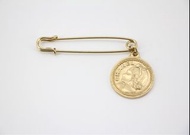 Chanel Vintage 03P 金屬Ms coco硬幣圖案胸針