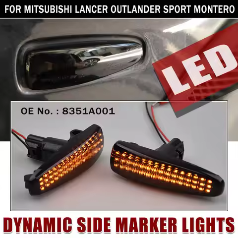 2X Dynamic Blinker For Mitsubishi Lancer Evolution X Outlander Sport ASX Mirage Pajero Montero LED T