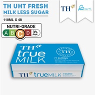 TH True Milk UHT Less Sugar Fresh Milk 48 X 110ML