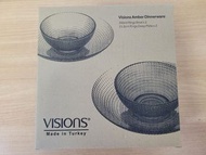 康寧 Visions Amber Dinnerware 玻璃碗碟套裝（兩套共四件）