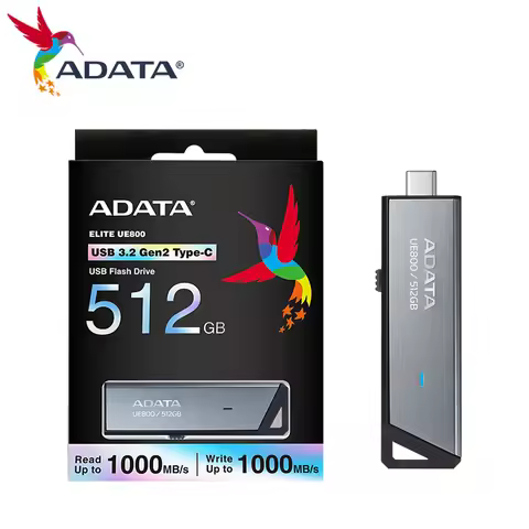 Original ADATA Elite UE800 Type-C USB Flash Drive 128GB 256GB 512GB 1TB USB3.2 Gen 2 Metal Pendrive 