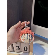 Akaza anime keychain from Demon Slayer movie made of handmadebyQuin wool