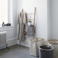 【Hübsch】 - 880314 北歐風橡木多功能梯型收納掛衣架 展示架