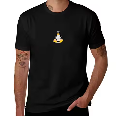 Penguin Linux Tux Crystal T-Shirt Retro Graphic Print T-Shirt