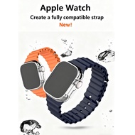 Suitable for Apple iwatch Ultra marine strap Apple silicone strap iwatch universal sports strap