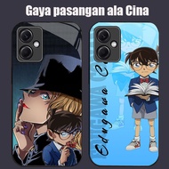 DJ-18 Detective Conan Casing GLASS soft frame black Xiaomi Redmi Note poco A5 13 C71 X5 12 Pro 5G